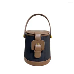 Evening Bags Vintage Bucket Bag Splicing Colour Contrast Delicate Niche Design Advanced Sense Of Complete
