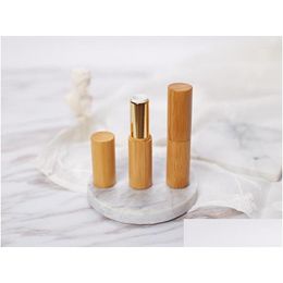 Storage Bottles & Jars Storage Bottles 50Pcs Bamboo Lipstick Tube Empty Lipbalm Case Inner Dia 12.1Mm Cosmetic Packing Drop Delivery H Dhdel