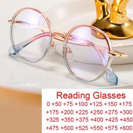 Sunglasses Fashion Gradient Anti Blue Light Round Glasses Frame TR90 High Quality Spring Hinge Eyeglasses Designer Luxury Reading