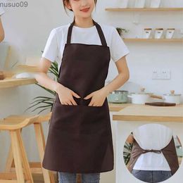 Aprons Women Apron Simple Apron Cafe Apron Waterproof And Anti-Fouling Hand Towel With Pockets For Work And Home Cute Fashion