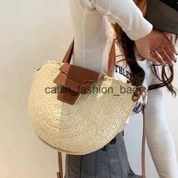 Shoulder Bags Women Summer straw Bag Woven Beach Casual Designer Saddle Shopper Totes Female Large Capacity Travel Handbag bolsaH24217