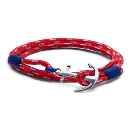 4 size Arctic 3 blue thread red rope bracelet stainless steel anchor Tom Hope bracelet with box and tag TH8 KKA60863340374