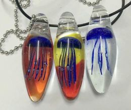 current 3 pcs dark blue jellyfish glass mixed drop fashion bottom pendant5655830