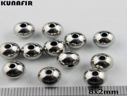 15mm2mm25mm35mm hole 8mm diameter smooth 316L stainless steel beads bracelet necklace accessories jewelry DIY parts 200pcs Z5810574
