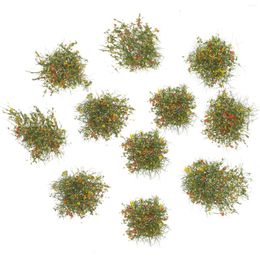 Decorative Flowers 25pcs Artificial Grass Tuft Model Micro Landscape Clusters Micro-Landscape Decor Ornament