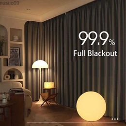 Curtain 1Pc Blackout Curtains for Living Room Bedrooms Window Opaque Curtain Sunshade Insulation Ready-Made Redeaux Tend Thermal Cortina