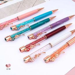 1pc New Gold Foil Pens Metal Ballpoint Pens Office Birthday Gifts Ballpoint Pens Engraved Name Private Laser Customized Logo Pen