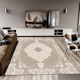 Carpets Traditional Patterned Rubber Carpet Er Turkish Fabric Rug Protection Room Decorative Bedroom Tapete Cubrir Sponged 210831 Drop Dh1Wo