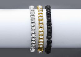 5mm 79 inch Miami Cuban Link Chain Bracelets for Mens Bling Hip Hop iced out Rhinestone Gold Silver Black Rapper Chains Luxury Je9885186