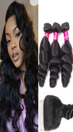 8A Mink Brazilian Virgin Hair Body Wave Straight Loose Wave Kinky Curly Deep Curly Weave 3 Bundles With Closure 100 Brazilian Hum2958816