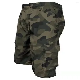 Men's Shorts Summer Camouflage Cargo Multi-pocket Solid Colour Casual Loose Breathable Beach Five Pants Male Jogging Sport