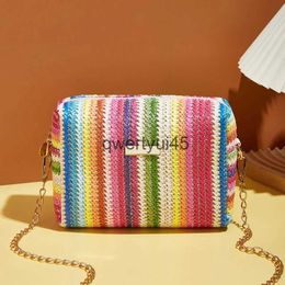 Shoulder Bags Universal Women Bag New Woven Paern Iron Plate Decoration Cross Body Small Square Popular Casual Zero WalletH24217
