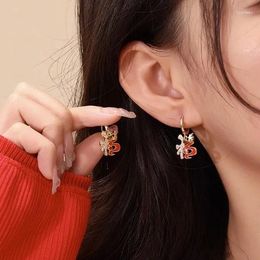 Dangle Earrings Red Fulong Design Feeling Ear Buckle Good Luck Versatile For Women