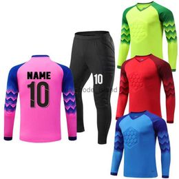 Jerseys Men Boys Football Goalkeeper Uniform Protective Sponge Long Sleeve Soccer Training Goalkeeper Top Soccer Jersey Pants Tracksuit