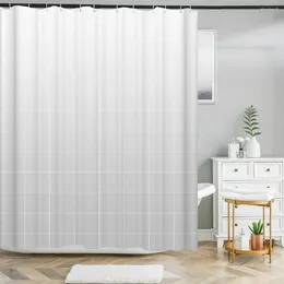 Shower Curtains Grey Stripe Geometric Pattern Bathroom Curtain Frabic Waterproof Polyester Bath Decoration With Hooks