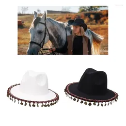 Berets Felt Cowboy Hat Western Cowgirl Costume Fedora Hats Cap For Kids Boys Girls