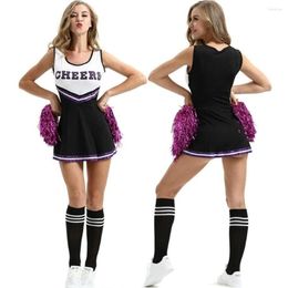 Sexy Costumes Ladies Cheerleader Costume School Girl Outfits Fancy Dress Cheer Leader Uniform Womens Clothes229B