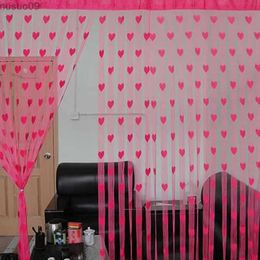 Curtain Line Heart Decor Heart Pattern Voile Curtain for Living Room Bedroom Door Window Curtain String Tassel Door Divider String Decor