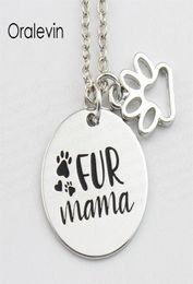 FUR MAMA Inspirational Hand Stamped Engraved Accessories custom Charms Custom Pendant Necklace for Women Gift Diy Jewellery 10Pcs Lo7616630