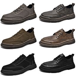 GAI GAI GAI 2024 PU Matte Leather Casual Men Black Brown Grey Blue Busniess Shoes Trainers Sports Breathable