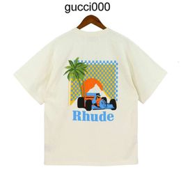 Spring Summer Rhude T Shirts Man T Shirts Women hoodies Skateboard oversize Men Shorts Sleeve T-shirt luxury Brand Mens T-shirts US SIZE 0IHG