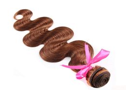 Factory Whole 6A Virgin Human Hair body Wave Brazilian Hair Bundles Peruvian Malaysian Indian Hair 6 light brown 100gpcs 3pc3638462