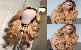 1B27 Lace Front Human Hair Wigs With Baby Hair Wavy Pre Plucked Ombre Color Brazilian Blonde Hair Wigs For Women Bleach Knots1148015