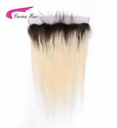 Carina Hair 1b613 134 Lace Frontal Closure Black Roots Bleached Knots Natural Hairline Brazilian Remy Human Straight Hair3555928