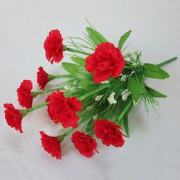 Decorative Flowers 10Heads Carnation Bouquet Flower Wedding Home Garden Decor