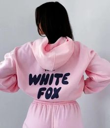 white fox hoodie sets Designer tracksuit women men 2 piece set woman clothes clothing set Sporty Long Sleeved Pullover Hooded Tracksuits Spring Autumn WinterHKXY