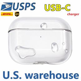 USB C Charging case For Airpods pro 2 air pods 3 Max Earphones airpod Bluetooth Headphone Accessories Solid Silicone Cute Protective Cover Apple Shockproof Case