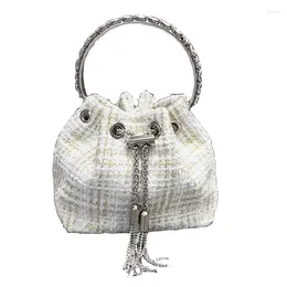 Evening Bags Party Metal Ring Handbag Women Totes Tassel One Shoulder Small Fragrant Style