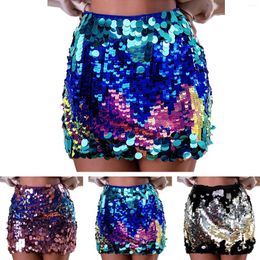 Skirts 2024 Fashion Gradient Sequins Half Body Skirt Women's Sexy Slim Fit Package Hip Nightclub Mardi Gras Party