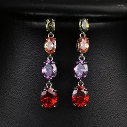 Dangle Earrings High Quality Fashion Design Cubic Zirconia Bridal Jewellery Beautiful Drop Party Show Pageant Accessorie E-064