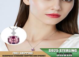 S925 Sterling Silver Necklace for women pendant necklace with Morganite noble Jewellery accessories whole6912412