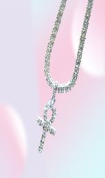 Big cz cross pendant necklace for mens hip hop Jewellery plated gold silver Colour long tennis chain necklaces pendant drop ship6291210