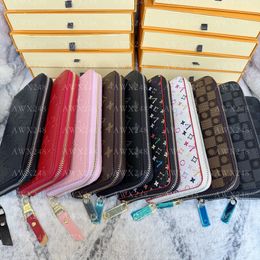 Luxury Handbag Bag Designer Wallet Leather Wallet Women Zipper Long Card Holders Coin Purses Shows Exotic Clutch Wallets Letter Men Wallets Holders bags With box