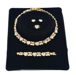 2021 Gifts girls Brand necklaces 14K gold friendship bracelet womens Jewellery Wedding braclets earrings for women set7310426