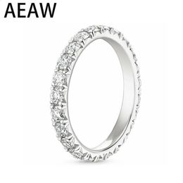 AEW 14k White Gold 1.8mm DEF Colour CVD HPHT Lab Grown Diamond Wedding Band for Women Ladies Ring 240119