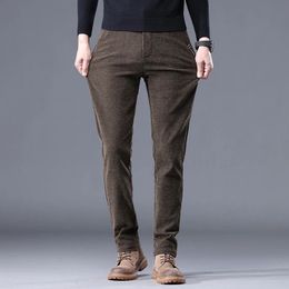 Chenille casual pants for men loose fitting straight leg pants for autumn and winter slim fit pants for men 240125