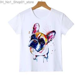 T-shirts Boys/Girls Summer Hip Hop Print t-shirt Funny Painting Cute Dog Printed 3D T shirt Tops Kids Tees Unisex Top Tee Q240218