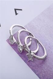 Silver Ring Diamond Moon Star Rings Open Adjustable Rgins Rings Jewelry for Women Will and Sandy Dropship217r1496333