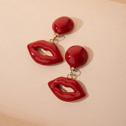 Dangle Earrings 10 Pair / Lot Fashion Jewellery Accessories Metal Enamel Sexy Red Lip