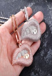 Sexy Men Women Jewellery Gold Plated Bling Iced Out CZ Lips Pendant Necklace for Men Women Hiphop Jewelry2377021