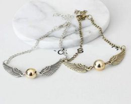 20PCS Vintage Golden Snitch Pocket Charms Bracelet Bangle Wings Cintage Wristband Fine Jewelry Bracelet For Women Girls Bijoux Ac74470954