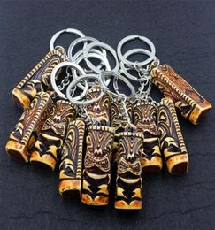 Whole 12pcsLOT Cool boy men039s totem Tiki man keyrings Keychains Car Key Rings for Children039s gift KR267064032