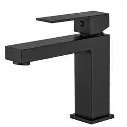 Bathroom Sink Faucets Nordic Style Basin Faucet Deck Mounted &Cold Water Mixer Taps Matte Black Lavatory Tap