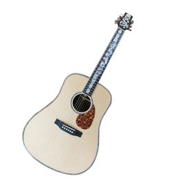 41 inch D barrel full solid wood real abalone inlaid acoustic wood guitar