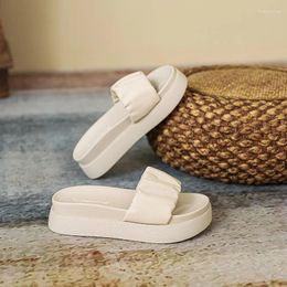 Slippers 2024 Slides Sandals For Women Summer Casual Soft Platform Beach Female PU Leather Flip Flops