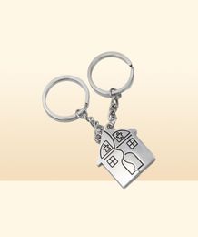 200pairslot Fast Couple Gift Romantic House Keychain Personalized Keyring Valentine039s Day Love Key Chain Rings Fob6756252